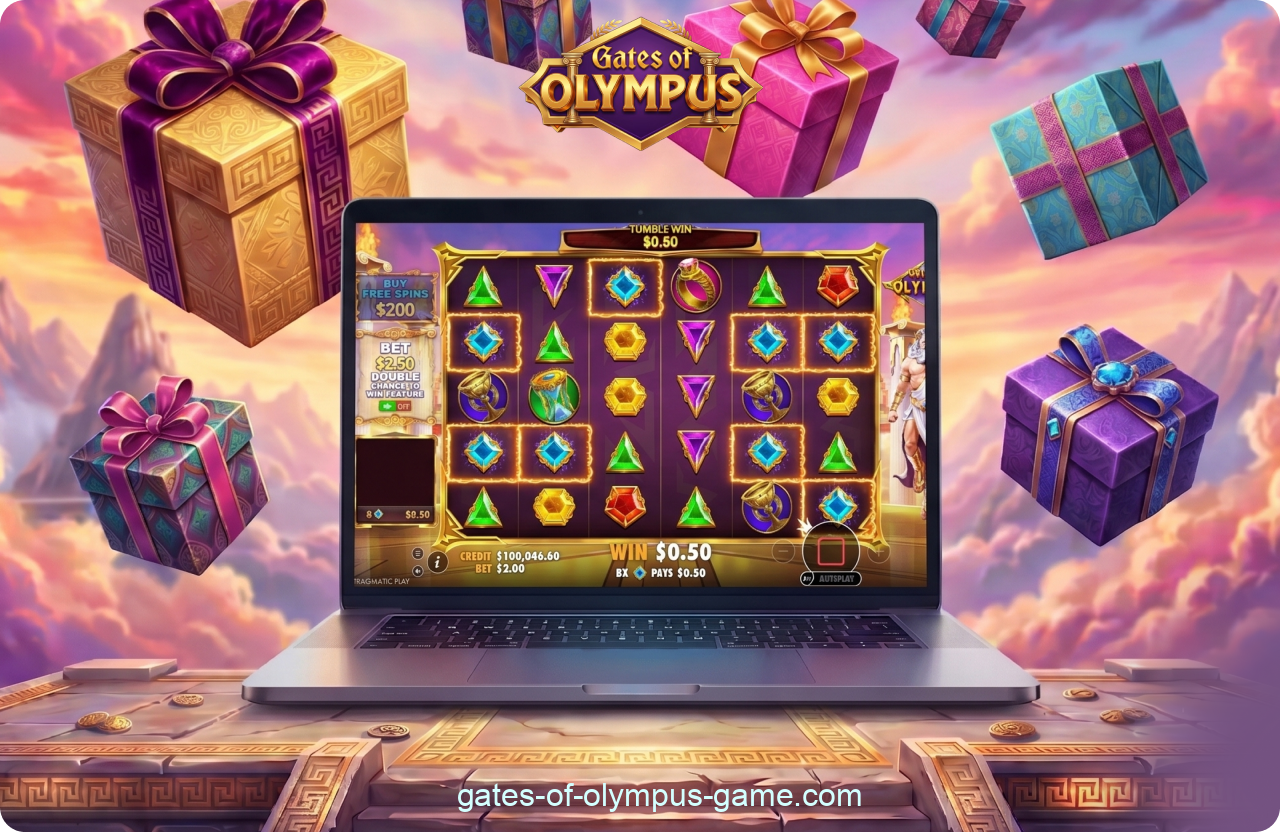 Gates of Olympus features numerous bonuses and special features